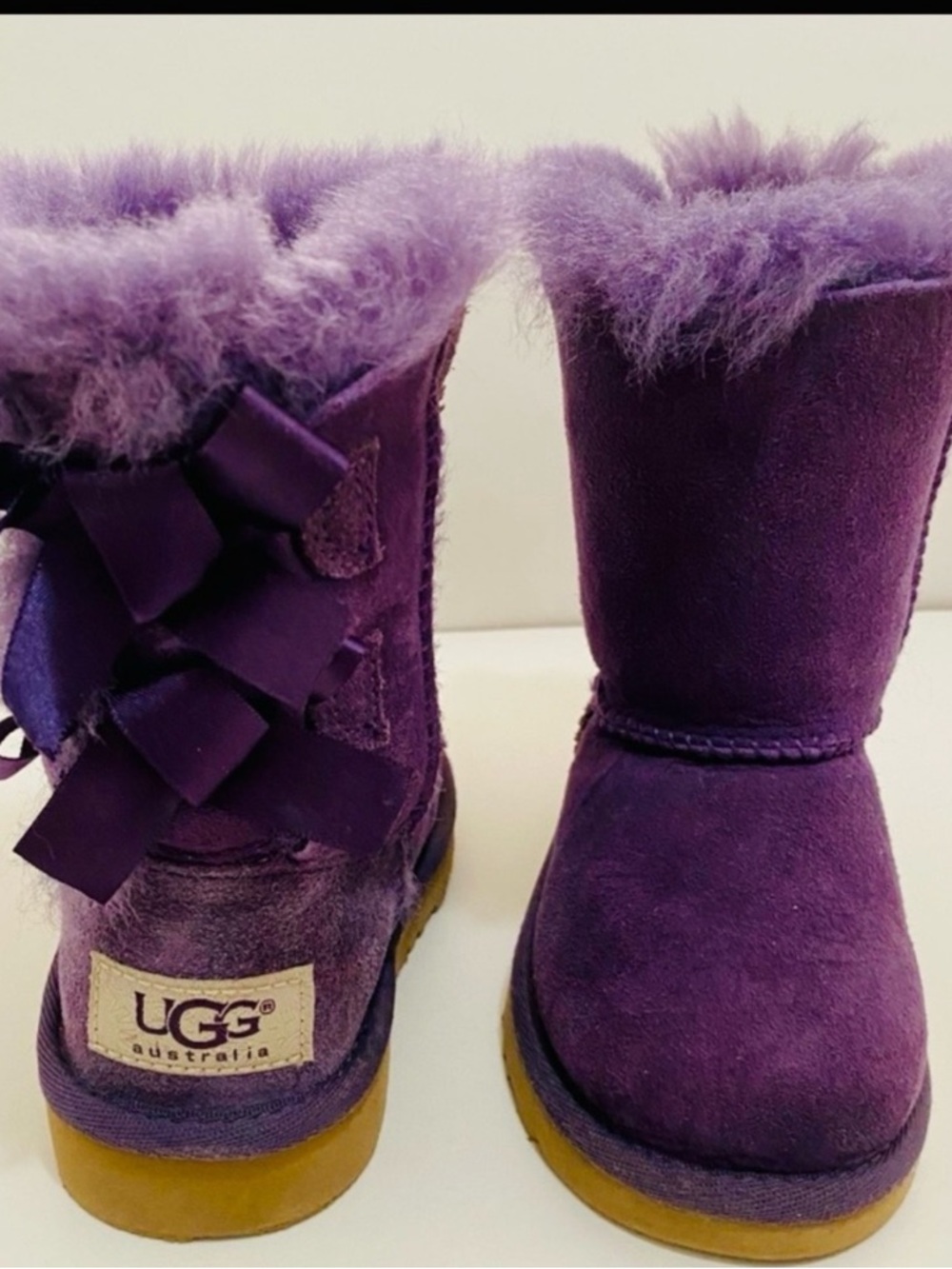 Ugg Purple Bow Girl Boots Size 6US